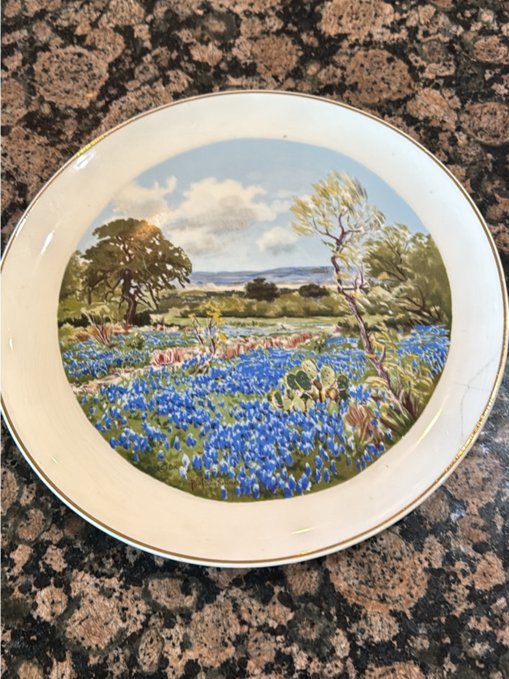 1st Edition, Porfirio Salinas " Texas Bluebonnets", Collectible Plate